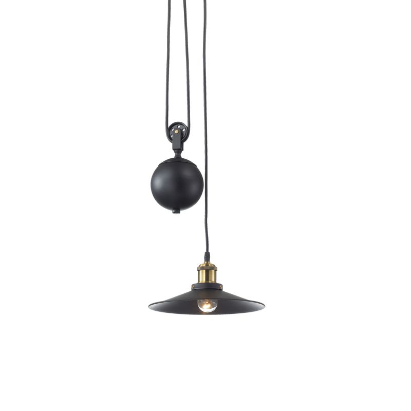 Ceiling Lights - Up and down - Black Metal Single Rise & Fall Hanging Pendant IdealLux-136332 - Up and down - Black Metal Single Rise & Fall Hanging Pendant