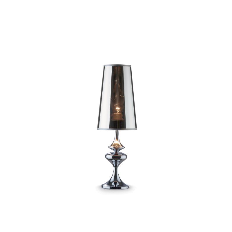 IdealLux-032467 - Alfiere - Small Smoky with Chrome Table Lamp