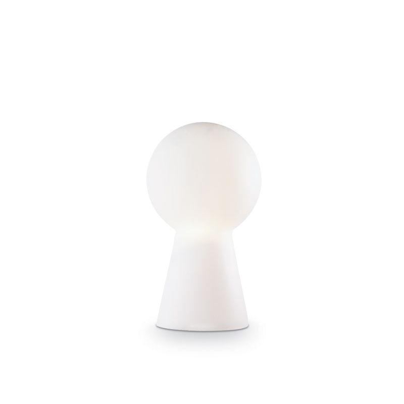 IdealLux-000268 - Birillo - Small White Glass Table Lamp