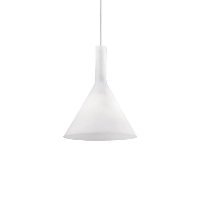 IdealLux-074337 - Cocktail - Small White Glass Single Hanging Pendant
