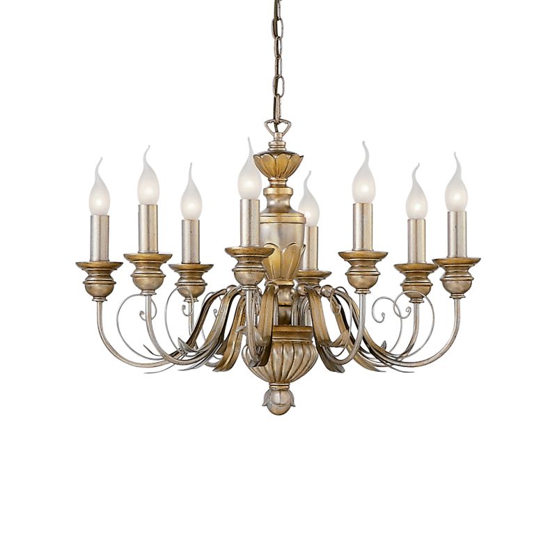 Ceiling Lights - Dora - Antique Gold with Leaf 8 Light Pendant IdealLux-020839 - Dora - Antique Gold with Leaf 8 Light Pendant