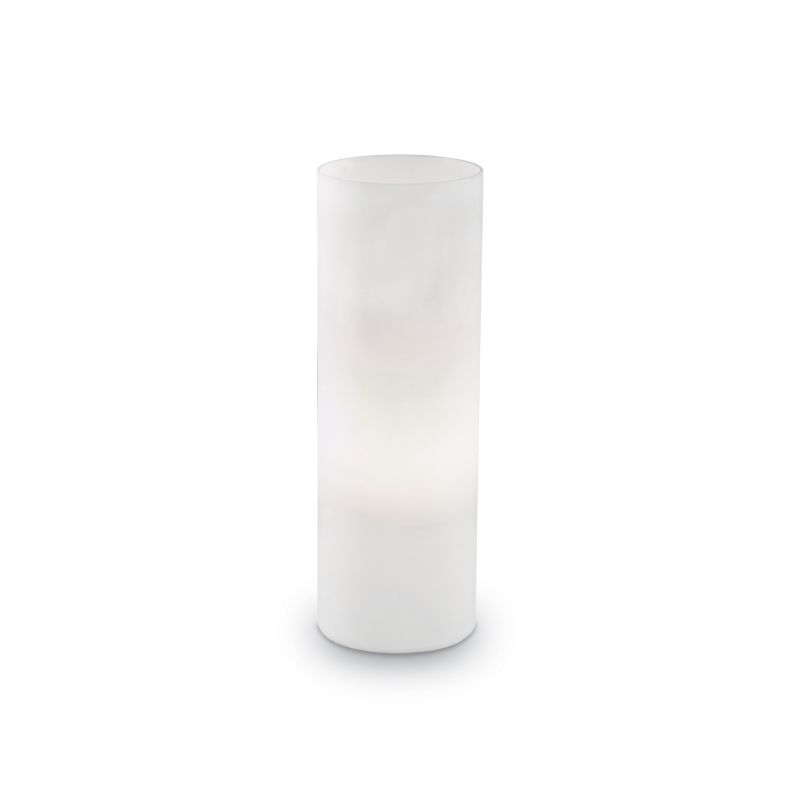IdealLux-044590 - Edo - Big Tube White Glass with Chrome Table Lamp