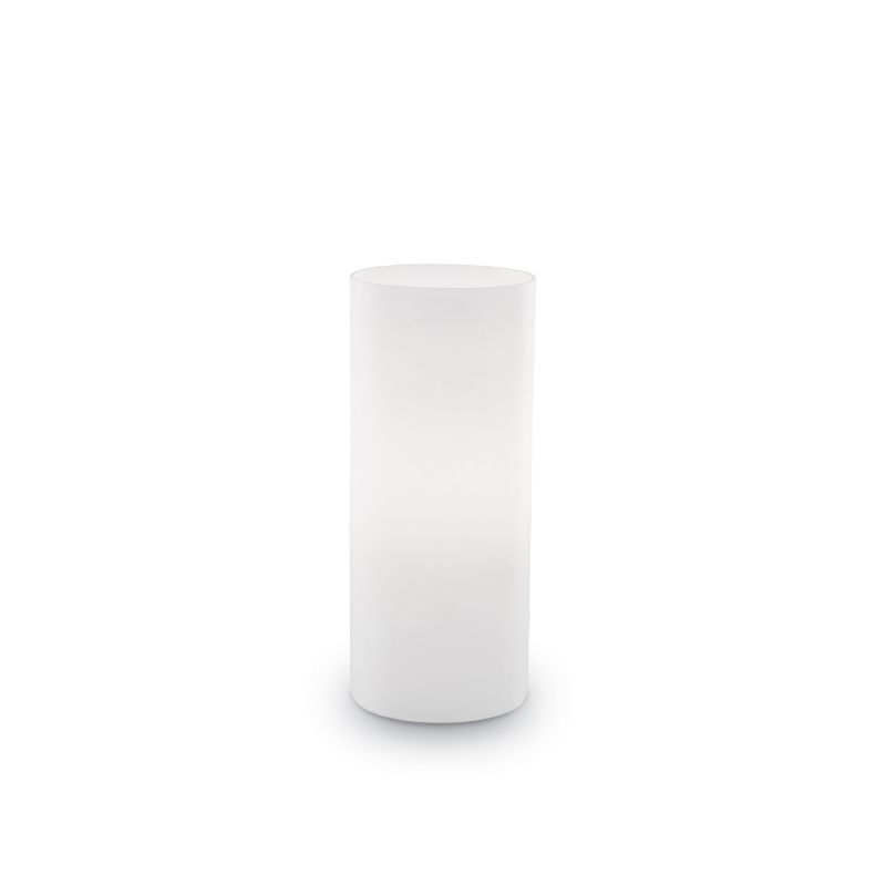 IdealLux-044606 - Edo - Small Tube White Glass with Chrome Table Lamp