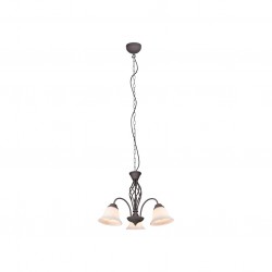 Rustica - Rustic 3 Light Centre Fitting with White Glass Rustica - Rustic 3 Light Centre Fitting with White Glass