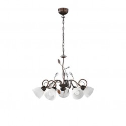 Traditio - Antique Rust 5 Light Centre Fitting with Alabaster Glass Traditio - Antique Rust 5 Light Centre Fitting with Alabaster Glass