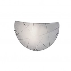 Sandrina - Chrome Wall Lamp with White Glass with Clear Design Sandrina - Chrome Wall Lamp with White Glass with Clear Design