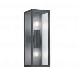 Garonne - Anthracite 2 Light Wall Lamp with Clear Glass
