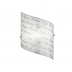 Signa - White Wall Lamp with White Glass with Clear Letters Signa - White Wall Lamp with White Glass with Clear Letters