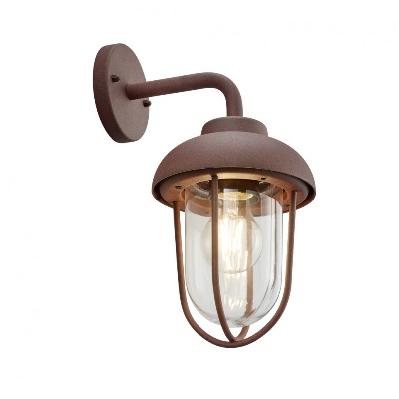Trio-202760124 - Duero - Rusty Wall Lamp with Clear Glass Diffuser