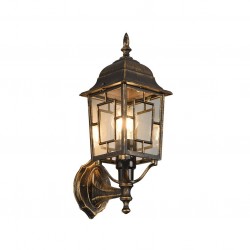 Volturno - Black & Gold Wall Lamp with Clear Diffuser Volturno - Black & Gold Wall Lamp with Clear Diffuser