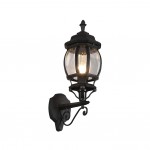 Elvo - Traditional Black Uplighter Wall Lamp with Clear Glass
