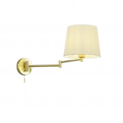 Lyon - Matt Brass Wall Lamp with White Shade Lyon - Matt Brass Wall Lamp with White Shade