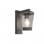 Cavado - Anthracite PIR Wall Lamp with Clear Diffuser