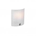 Elisa - Chrome Wall Lamp with White Glass with Clear Decor