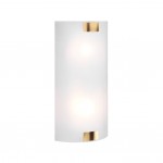 Pura - Antique Brass 2 Light Wall Lamp with White Glass Pura - Antique Brass 2 Light Wall Lamp with White Glass