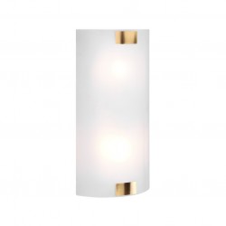 Pura - Antique Brass 2 Light Wall Lamp with White Glass Pura - Antique Brass 2 Light Wall Lamp with White Glass