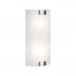 Pura - Matt Nickel 2 Light Wall Lamp with White Glass  Pura - Matt Nickel 2 Light Wall Lamp with White Glass
