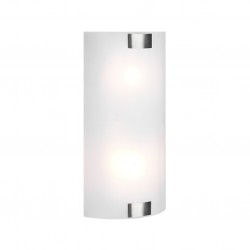 Pura - Matt Nickel 2 Light Wall Lamp with White Glass  Pura - Matt Nickel 2 Light Wall Lamp with White Glass