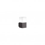 Hudson - Anthracite Square Wall Lamp with White Diffuser