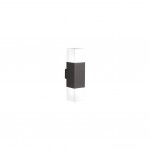 Hudson - Anthracite Square Up & Down Wall Lamp with White Diffuser