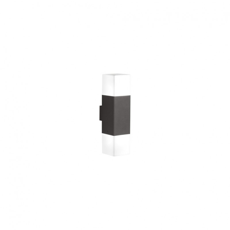 - Hudson - Anthracite Square Up & Down Wall Lamp with White Diffuser Trio-220060242 - Hudson - Anthracite Square Up & Down Wall Lamp with White Diffuser