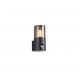 - Hoosic - Matt Black PIR Wall Lamp with Smoked Diffuser Trio-222260132 - Hoosic - Matt Black PIR Wall Lamp with Smoked Diffuser