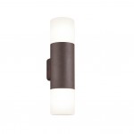 Hoosic - Rusty 2 Light Wall Lamp with White Diffuser Hoosic - Rusty 2 Light Wall Lamp with White Diffuser