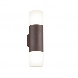 Hoosic - Rusty 2 Light Wall Lamp with White Diffuser