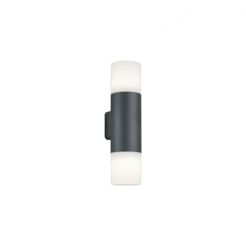 Trio-224060242 - Hoosic - Anthracite 2 Light Wall Lamp with White Diffuser