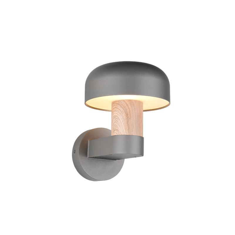 - Fraser - Anthracite & Wood Imitation Wall Lamp IP54 Trio-262560135 - Fraser - Anthracite & Wood Imitation Wall Lamp IP54