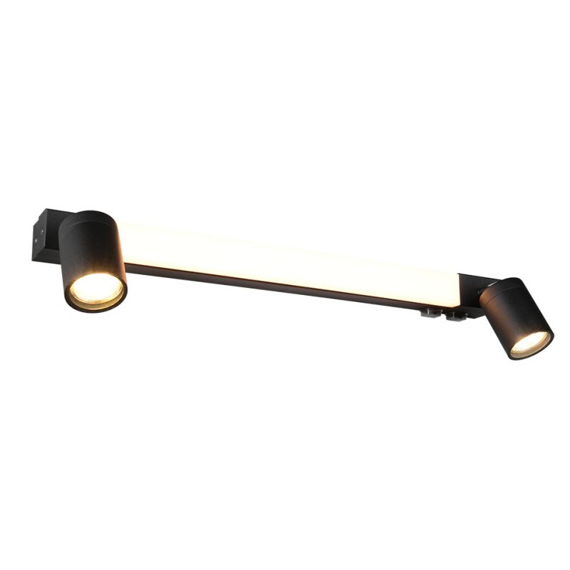 - Enrico - Matt Black CCT Wall Lamp with Spotlights IP44 Trio-281470332 - Enrico - Matt Black CCT Wall Lamp with Spotlights IP44