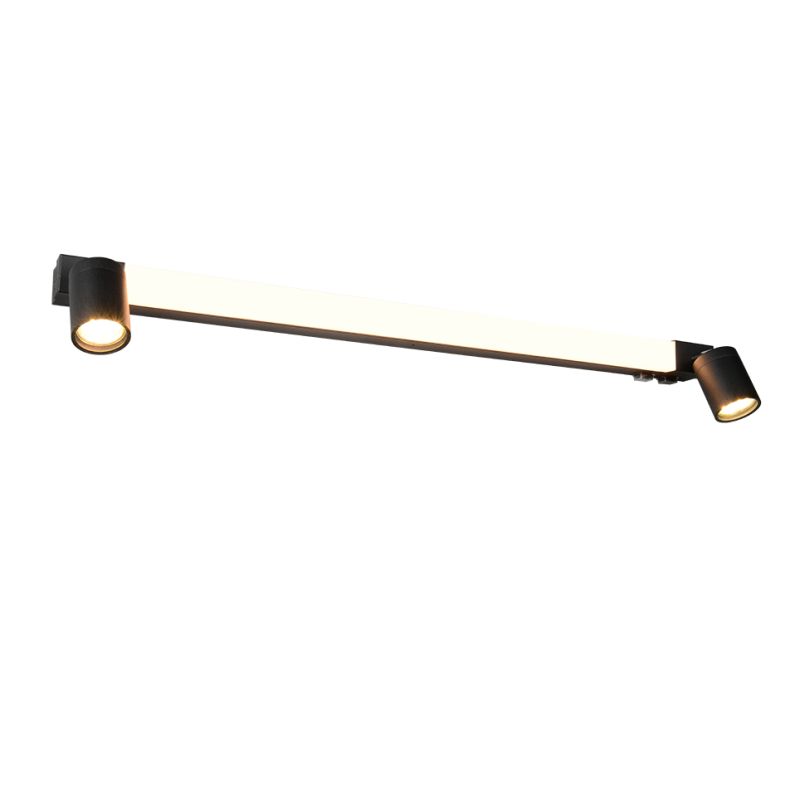 - Enrico - Matt Black CCT Wall Lamp with Spotlights IP44 Trio-281479332 - Enrico - Matt Black CCT Wall Lamp with Spotlights IP44