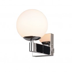 Kula - Chrome Wall Lamp with White Glass Globe IP44 Kula - Chrome Wall Lamp with White Glass Globe IP44