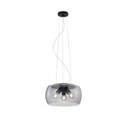 Valente - Matt Black 3 Light Pendant with Smoked Glass Valente - Matt Black 3 Light Pendant with Smoked Glass