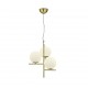 - Pure - Matt Brass 3 Light Centre Fitting with White Glass Trio-302000308 - Pure - Matt Brass 3 Light Centre Fitting with White Glass