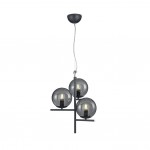 Pure - Anthracite 3 Light Centre Fitting with Smoked Glass Pure - Anthracite 3 Light Centre Fitting with Smoked Glass
