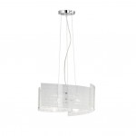 Signa - White 3 Light Pendant with White Glass with Clear Letters Signa - White 3 Light Pendant with White Glass with Clear Letters
