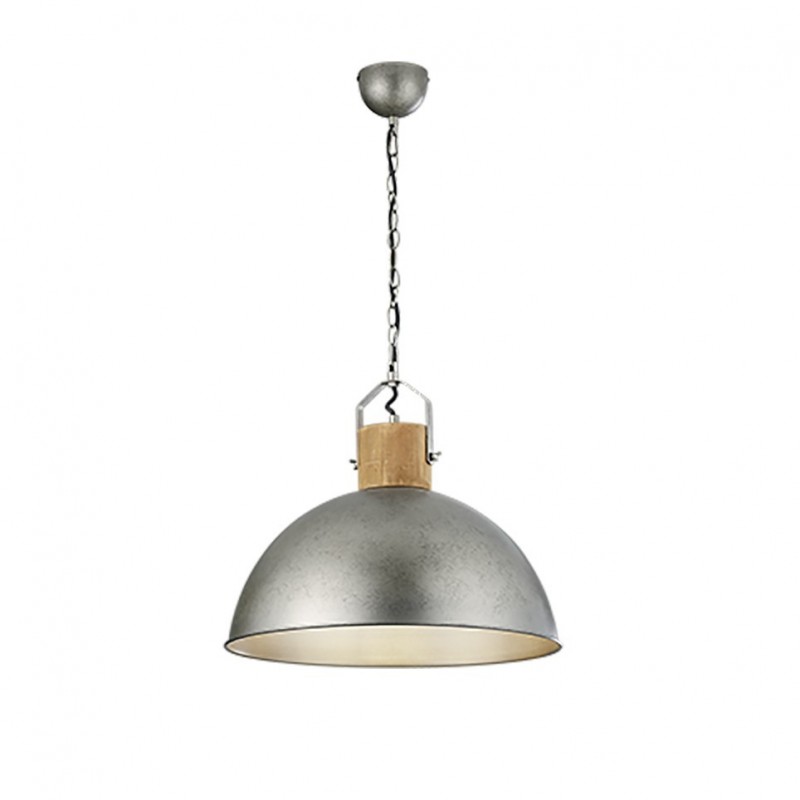 Trio-303400167 - Delhi - Antique Nickel & Wood Pendant