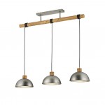 Delhi - Antique Nickel & Wood 3 Light over Island Fitting Delhi - Antique Nickel & Wood 3 Light over Island Fitting