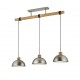 Trio-303400367 - Delhi - Antique Nickel & Wood 3 Light over Island Fitting