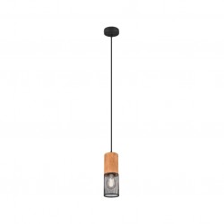 Tosh - Black Pendant with Wooden Details Tosh - Black Pendant with Wooden Details