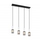 Trio-304300434 - Tosh - Black 4 Light over Island Fitting with White Wooden Details