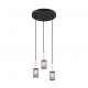 Trio-304330334 - Tosh - Black 3 Light Cluster Pendant with White Wooden Details