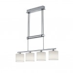 Garda - Matt Nickel 4 Light over Island Fitting with White Shade