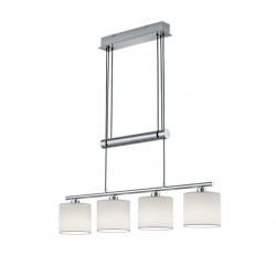 Garda - Matt Nickel 4 Light over Island Fitting with White Shade Garda - Matt Nickel 4 Light over Island Fitting with White Shade