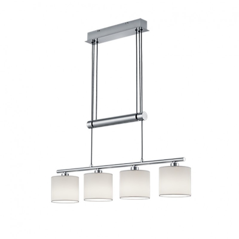 - Garda - Matt Nickel 4 Light over Island Fitting with White Shade Trio-305400401 - Garda - Matt Nickel 4 Light over Island Fitting with White Shade