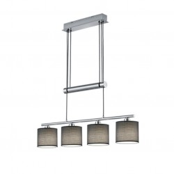Garda - Matt Nickel 4 Light over Island Fitting with Grey Shade Garda - Matt Nickel 4 Light over Island Fitting with Grey Shade