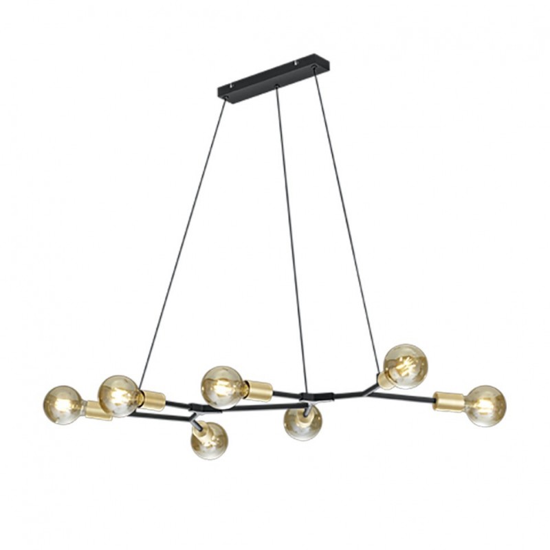 - Cross - Black & Gold 7 Light over Island Fitting Trio-306700732 - Cross - Black & Gold 7 Light over Island Fitting