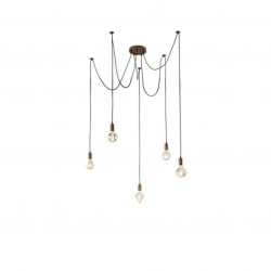Cord - Antique Copper & Black 5 Light Spider Pendant Cord - Antique Copper & Black 5 Light Spider Pendant