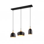 Chiraz - Black 3 Light over Island Fitting with Brass Details Chiraz - Black 3 Light over Island Fitting with Brass Details
